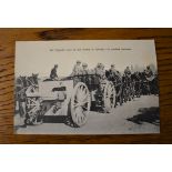 French WWI RP Postcard of a French Artillery Division Transporting a 75mm Gun "Het Fransche Leger in