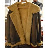 American 1950's Leather Bomber Jacket with sheep's wool inside, in XL size.