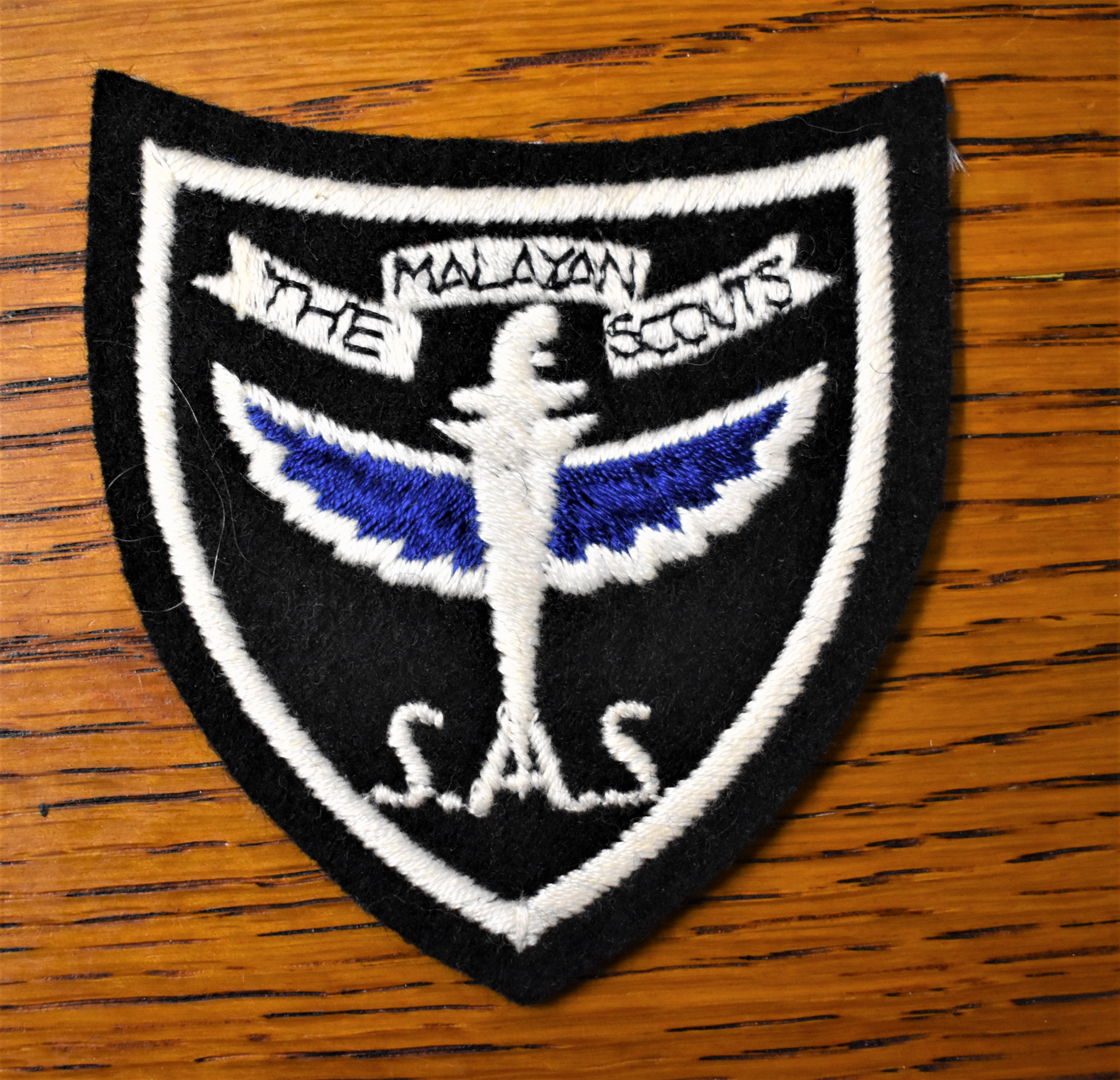 S.A.S./Malayan Scouts cloth formation sign/badge, commemorative patch for the division.