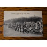 French WWI RP Postcard of a French Regiment Marching to the Front at Verdun with the Musical