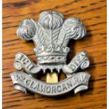 3rd Glamorgan Rifle Volunteers Cap Badge (White-metal), slider.