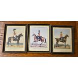 Antique military prints - Officers of the British Army No's 43, 47 and 50 by L Mansion printed by