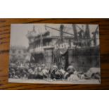 French WWI RP Postcard depicting French Soldiers and Supplies including Horses being loaded onto a