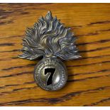 7th Regiment of Foot Forage Cap Badge, later 7th City of London Fusiliers (Gilding-metal) two lugs.