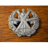 Queen's Own Cameron Highlanders (The Liverpool-Scottish) Territorial Regiment Cap Badge (White-