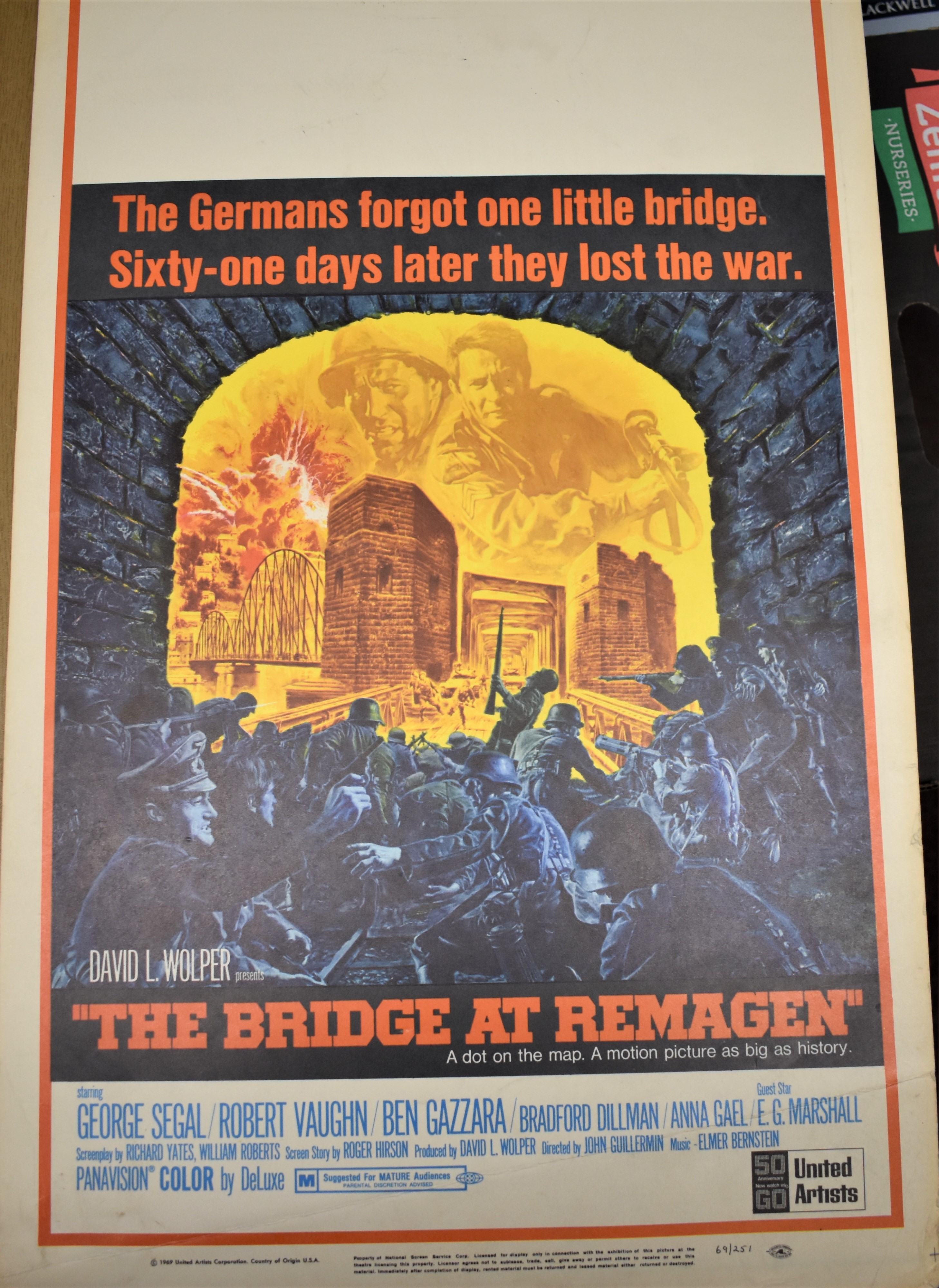 The bridge at Remagan - Vintage United Artist's Film Poster - The German's forgot one little