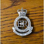 Royal Military Academy (Sandhurst) EIIR Cap Badge (White-metal, slider)