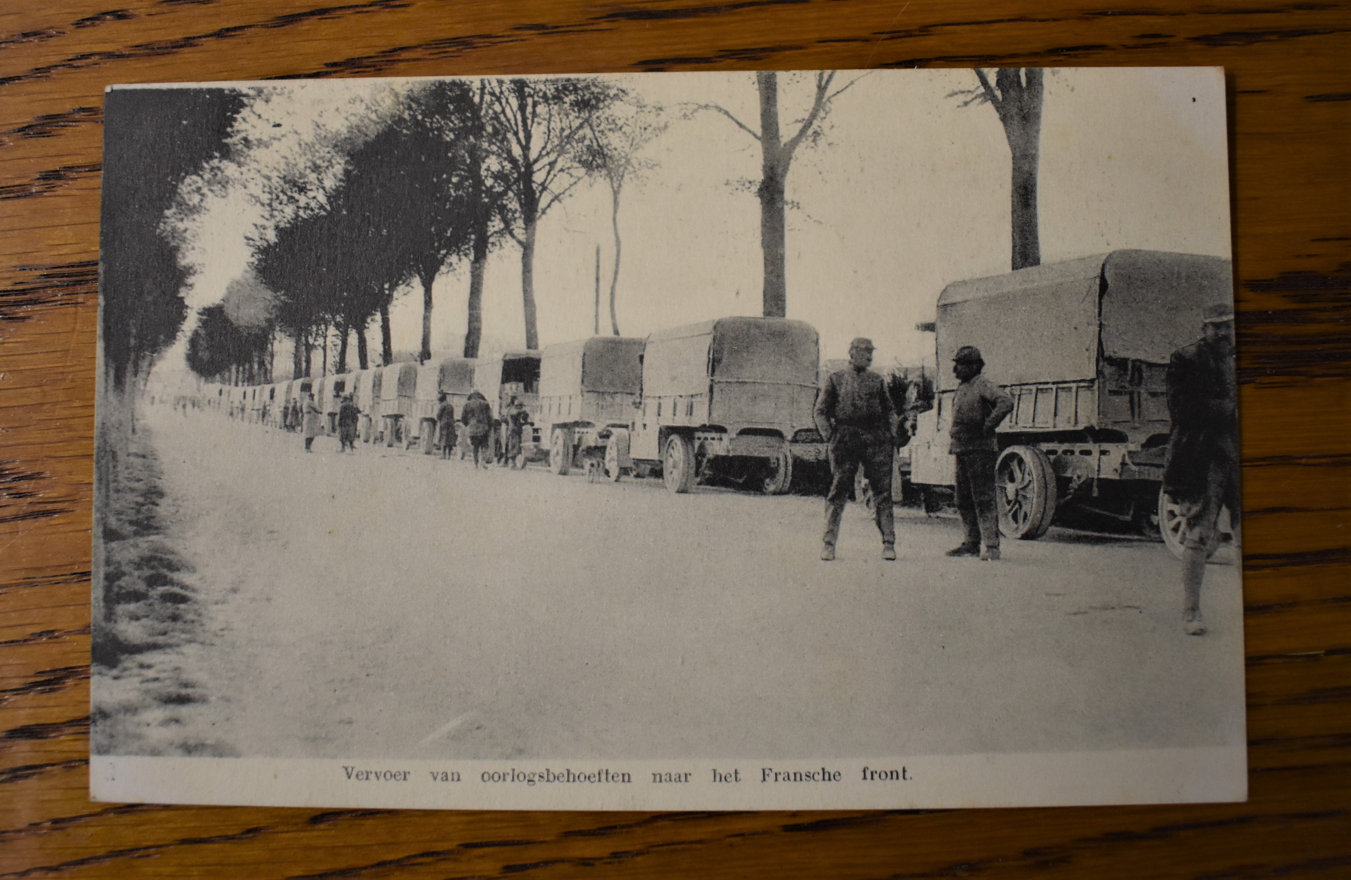 French RP Postcard of French Supply Transport on the Way to the Front, miles of trucks moving up