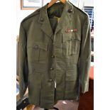 Royal Marine No.2 EIIR 2nd Lt's Uniform including: Jacket, Trousers, Shirt, Belt and Tie, 1970's
