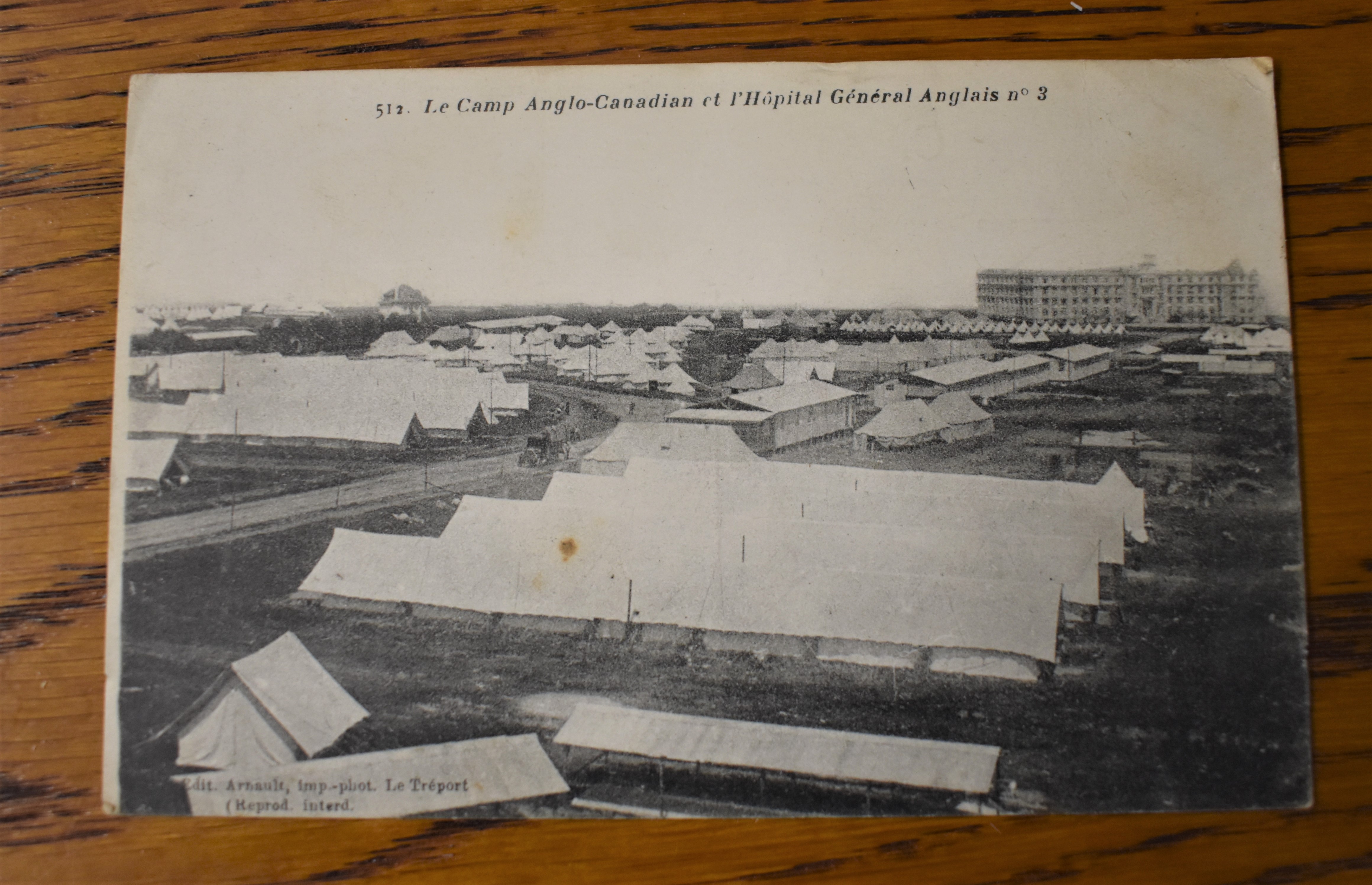 French RP Postcard of a British-Canadian Encampment and British General Military Hospital. "Le