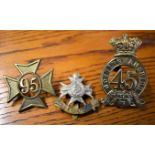 45th & 95th Nottinghamshire and Sherwood Foresters (Notts & Derby) Glengarry Badges and Forage Cap