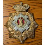 Royal Scots Victorian Helmet Plate, centre used 1881 to 1914 Other Ranks centre badge with QVC crown