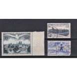 France 1947 12th U.P.U. Congress S.G. 1013 u/m 500f, S.G. 1010, 1012 used. Cat value £95+