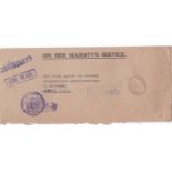 Sarawak 1963 O.H.M.S. Registered Airmail Env Kuchine to Crown Agents Milbank with Kuchine