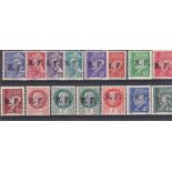 France 1944 (2 Sept) Local Issue optd definitives Lyon (Rhone) Michel 1-15 u/m set. Cat value £50+