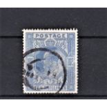 Great Britain 1911-1913 10/- blue, used, profile mostly clear. Cat £600