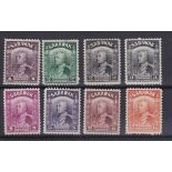 Sarawak 1834 Brooke definitives S.G. 106-108, 107a, 109-110,112 and 115 m/m (8)