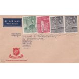 Aden 1956 Salvation Army Airmail envelope posted to Madras cancelled 23/5/1956 with an Aden