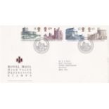 Great Britain FDC 1992 (24 Mar) Castle High Values £1 to £50, Windsor datestamps (Castle) Royal