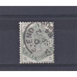 Great Britain 1883-4 - 1/- Full Green, very fine used c.d.s; SG196 Cat £250++