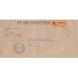 North Borneo 1963 - O.H.M.S envelope registered Jesse ton to London with registration Jessleton