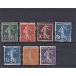 France 1906 Sower definitives S.G. 331, 333, 337, 339, 343, 345 u/m set