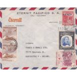 Colombia 1955 Commercial Airmail Envelope Posted to Manchester Cancelled 16/5/1955 Cali Airmail on