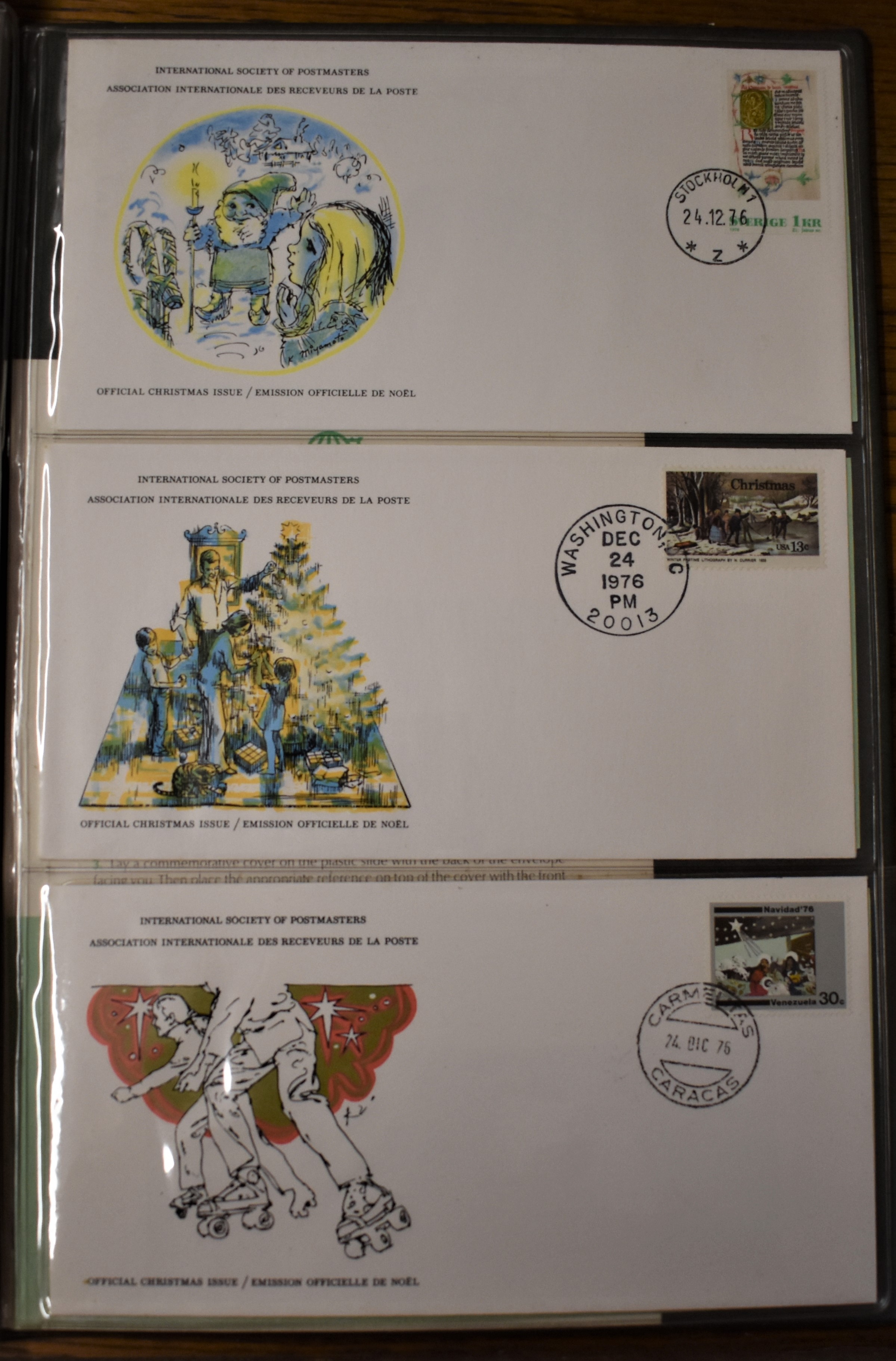 World 1976 Christmas International Covers - An album of issued for collectors. F.D.C. 24/12/76 x12 - Image 2 of 3