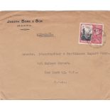Malta 1946 Air Mail Cover to New York S.G. 229 - KGVI 2/6. Scarce on cover