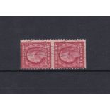 USA 1914 Definitive Coil Stamp imperf x10 S.G. 451 used 2c pair Scott 444. Cat value £34