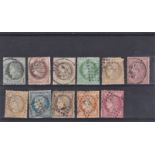 France 1870 definitives S.G. 185, 187, 189, 192, 136, 194, 204, 137, 205, 140, 208 used. Cat