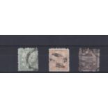 Japan 1874/5 Cherry Blossom issues, 5sen green, 6sen violet-brown, 6sen orange used (3)