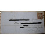 Great Britain 1849 Wrapper Posted to Lincoln Inn Fields London Cancelled with 498 numeral in