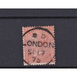 Great Britain 1865-73 - 4d vermillion, plate 14, SG95, very fine used, London c.d.s.