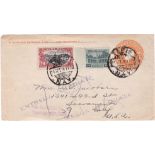 Mexico 1926 Pre-paid envelope front posted express letter post to the USA cancelled 11/9/1926, Tepio