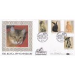 Great Britain 1990 (23 Jam) RSPCE set on Cat World Magazine Official cover, with h/s, Benham (BLCS