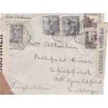 Spain 1941 Env posted Airmail to England cancelled 5/6/1941 Tenerife Airmail on S.G. 878A 5c, S.G.