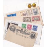 Costa Rica small assortment of covers and early GPO Stationery card (mint) and 1947 Roosevelt set on