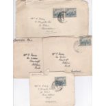 Iraq 1925/6 Env's 'Overland Mail' to UK (4) some edge damage, poorly kept, Baghdad Cantonment,