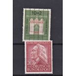 Germany 1953 International Philatelic exhibition S.G. 1097 used 10pf & 2pf machine cancel Michel 171