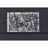 Great Britain- 1934 10/- indigo-re-engraved Seahorse SG452, used