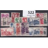 French Morocco 1947 definitives S.G. 322, 325-326, 328-332a, 334, 334a, 335-337, 337a, 337b, 337c-