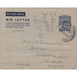 Aden 1950 Pre-Paid Aerogramme Letter front posted to Rushmore Ipswich cancelled 27/7/1950 Aden on