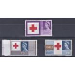 Great Britain 1963 Red Cross phosphor set SG 642/4p UM mint