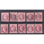 France 1863 definitives S.G. 122 used 80cents x 10. Cat value £32 each