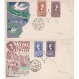 Spain 1950 2x unaddressed FDC Env's issued for the Spanish Stamp Centenary and the Commemorative