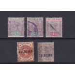 Zululand 1888 opt S.G. 1 used 1d, 1891 Fiscal opt S.G. F1 used 1d and 1894-96 definitives S.G. 20