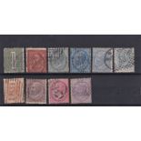 Italy 1863 definitives S.G. 8-10, 21, 12,20a, 22a, 13-15 fine used. Cat value £90+