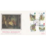 Great Britain 1989 (4 July) Sotheby's Silk FDC Phosphor, special H/S New Lanark Mills, BFDC No.4