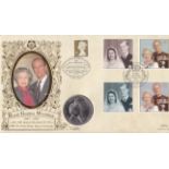 Great Britain 1997 (13 Nov) Queen's Golden Wedding Benham Gold P&N £5 FDC, Windsor h/s & double